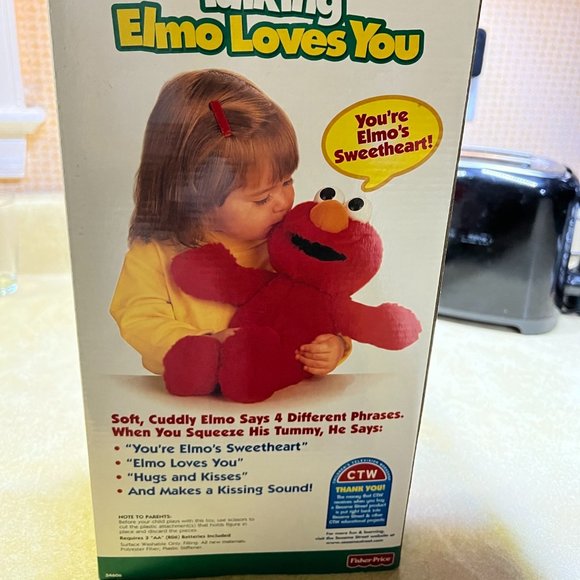 Vintage 1997 Sesame Street Talking “Elmo Loves You”Tyco Plush Doll RARE In Box - Picture 4 of 4